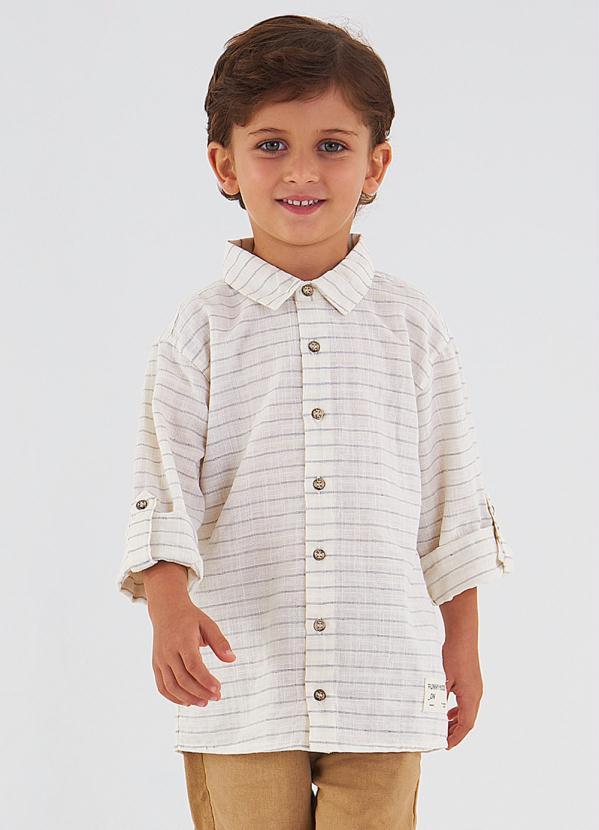 Up Baby - Camisa Manga Longa Infantil Bege