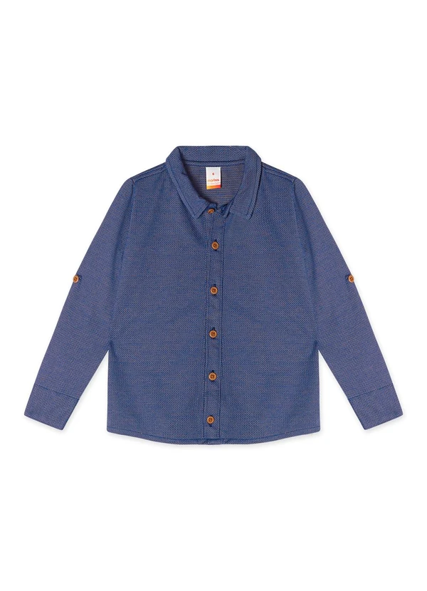 Marisol - Camisa Manga Longa Infantil Masculina Azul 1