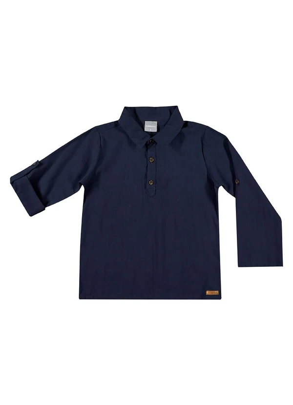 Quimby - Camisa Manga Longa Infantil Menino Azul 3