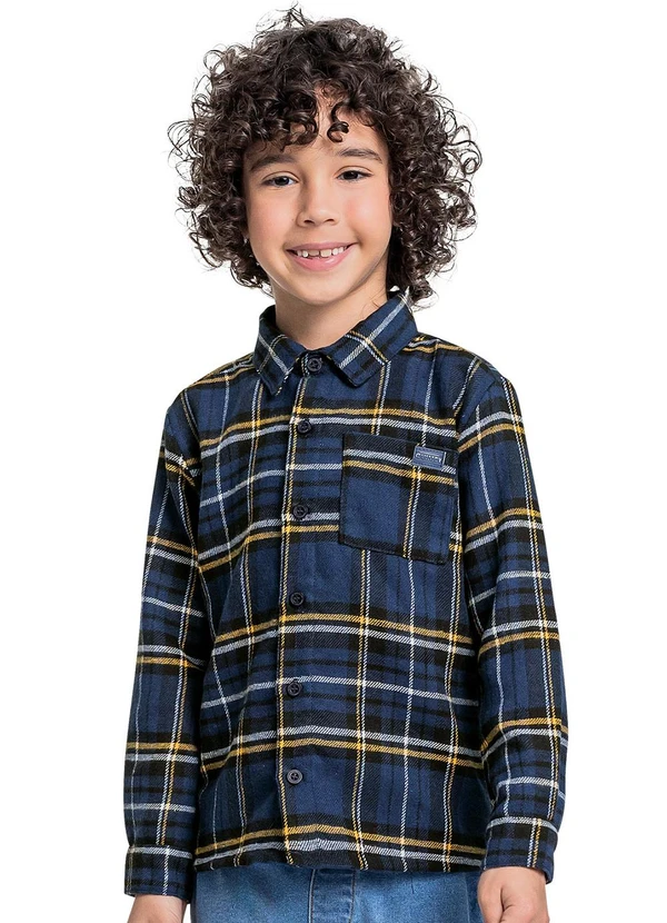 Quimby - Camisa Manga Longa Menino Azul