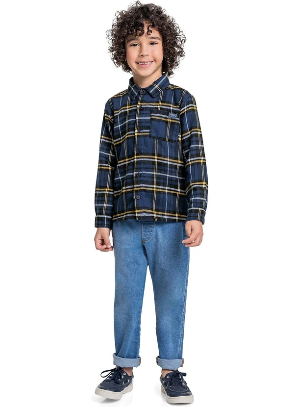 Quimby - Camisa Manga Longa Menino Azul 2