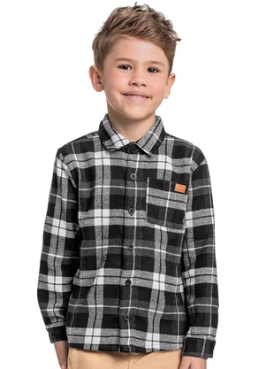 Quimby - Camisa Manga Longa Menino Preto - QUIMBY