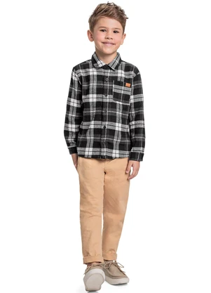 Quimby - Camisa Manga Longa Menino Preto - QUIMBY