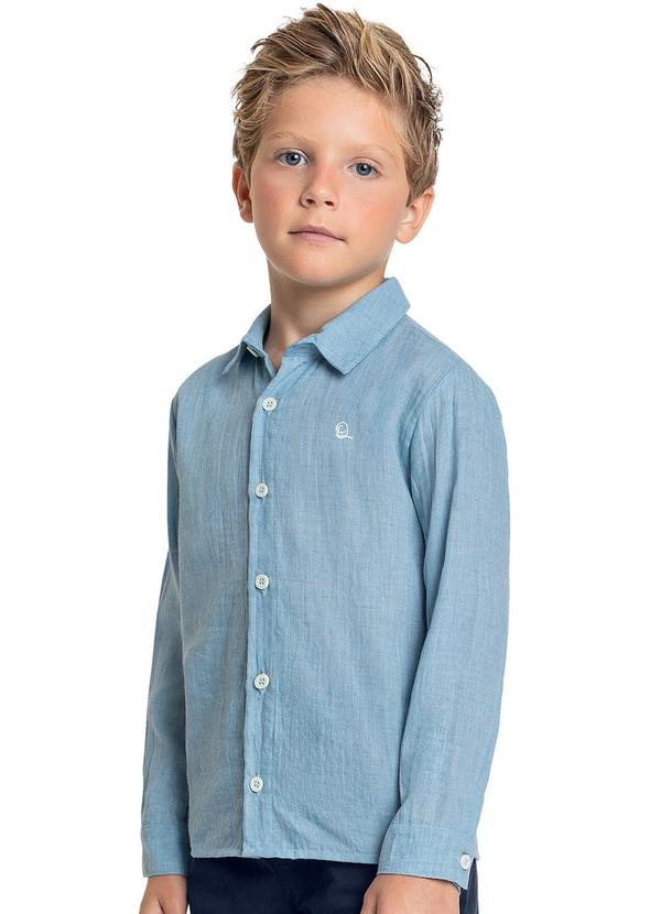 Quimby - Camisa Manga Longa para Menino Azul