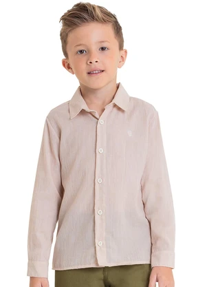 Quimby - Camisa Manga Longa para Menino Bege - QUIMBY