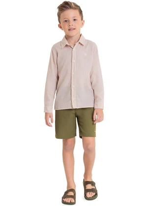 Quimby - Camisa Manga Longa para Menino Bege - QUIMBY