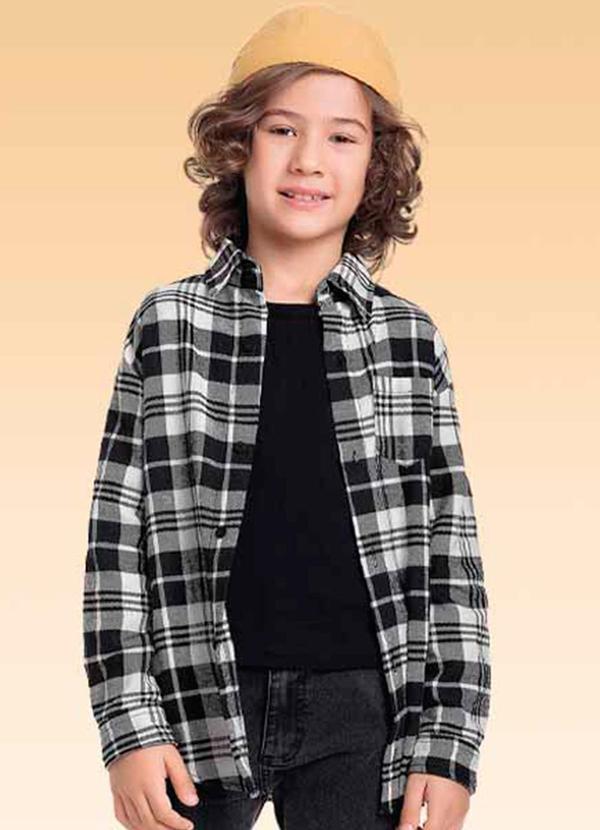 Fakini Kids - Camisa Manga Longa Preto