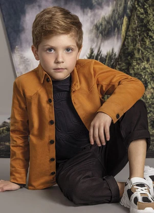 Ioluig - Camisa Manga Longa Sarja com Elastano Amarelo - IOLUIG