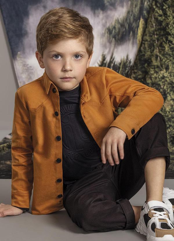 Ioluig - Camisa Manga Longa Sarja com Elastano Amarelo