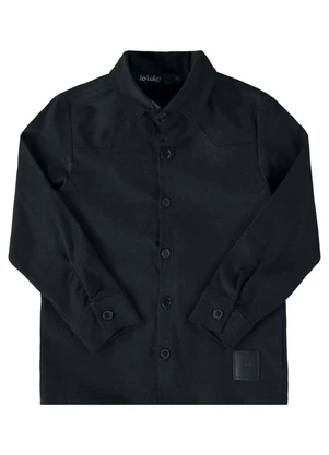 Ioluig - Camisa Manga Longa Sarja com Elastano Preto - IOLUIG