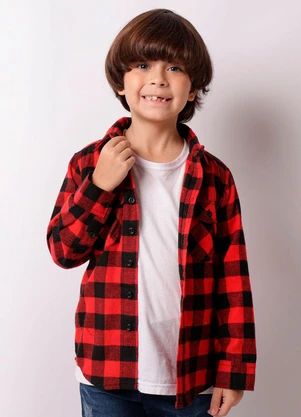 Torra - Camisa Manga Longa Xadrez Flanelada Bege - TORRA