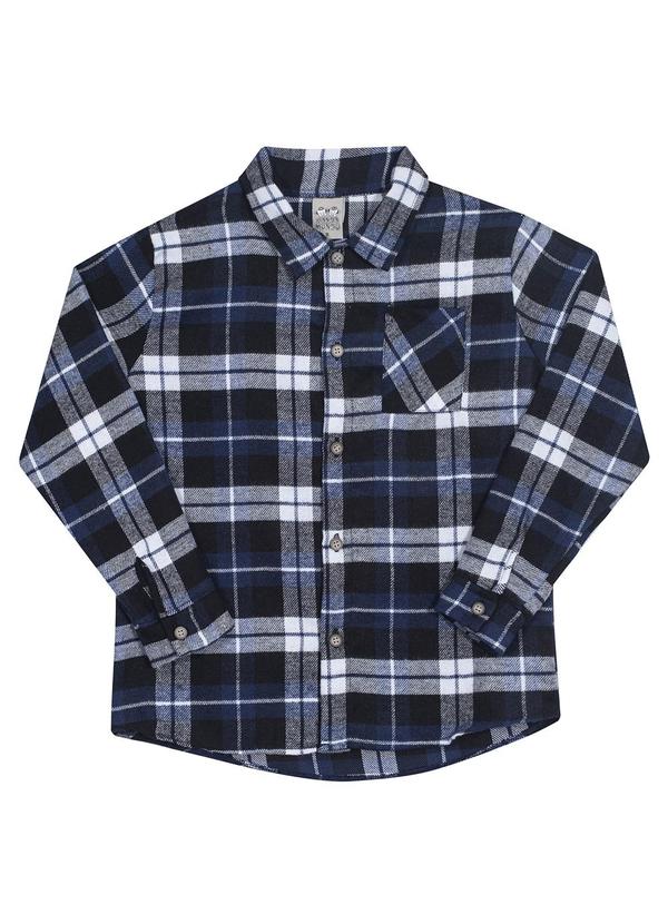 Outlet - Camisa Masculinaulino Flanela Escocia Azul