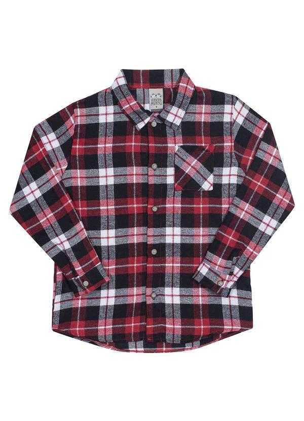 Randa Mundu - Camisa Masculinaulino Flanela Escocia Vermelho