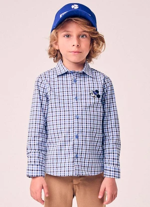 Youccie - Camisa Menino Infantil Xadrez do Mickey - YOUCCIE