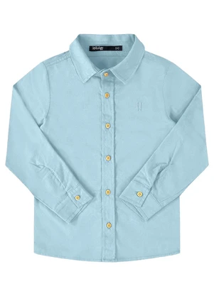 Ioluig - Camisa Menino Manga Longa Tecido Plano Azul - IOLUIG
