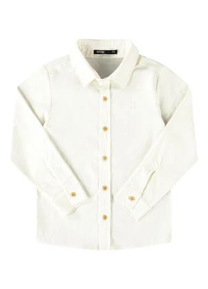 Ioluig - Camisa Menino Manga Longa Tecido Plano Bege - IOLUIG