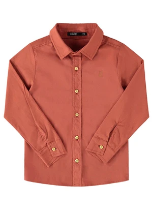 Ioluig - Camisa Menino Manga Longa Tecido Plano Laranja - IOLUIG