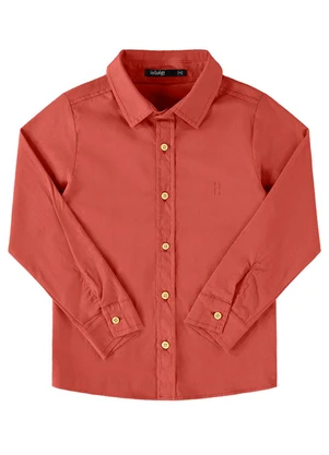 Ioluig - Camisa Menino Manga Longa Tecido Plano Laranja - IOLUIG