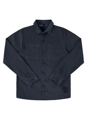 Ioluig - Camisa Menino Manga Longa Veludo Cotelê Preto - IOLUIG