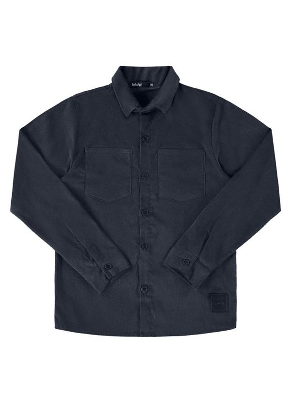 Ioluig - Camisa Menino Manga Longa Veludo Cotelê Preto