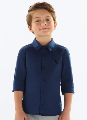 Quimby - Camisa Menino Tricoline Azul - QUIMBY
