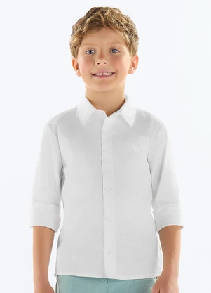 Quimby - Camisa Menino Tricoline Branco - QUIMBY