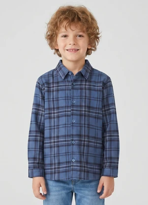 Guloseima - Camisa para Menino em Flanela Azul - GULOSEIMA