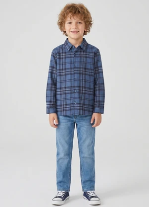 Guloseima - Camisa para Menino em Flanela Azul - GULOSEIMA