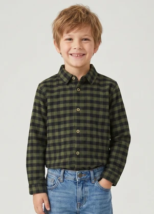 Guloseima - Camisa para Menino em Flanela Verde - GULOSEIMA