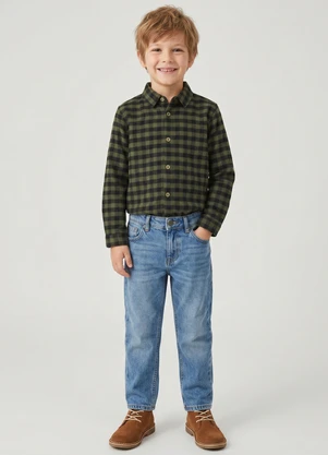 Guloseima - Camisa para Menino em Flanela Verde - GULOSEIMA