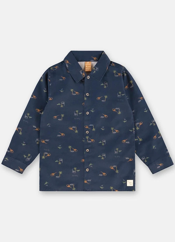 Up Baby - Camisa para Menino em Sarja Azul 3