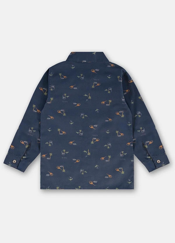 Up Baby - Camisa para Menino em Sarja Azul 4