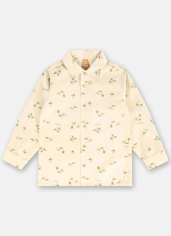 Up Baby - Camisa para Menino em Sarja Bege 3