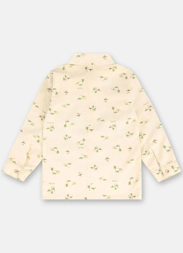 Up Baby - Camisa para Menino em Sarja Bege 4