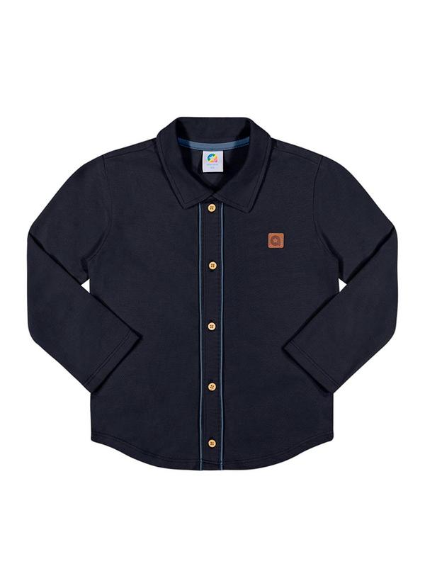 Alenice - Camisa Piquet Botões Menino Azul