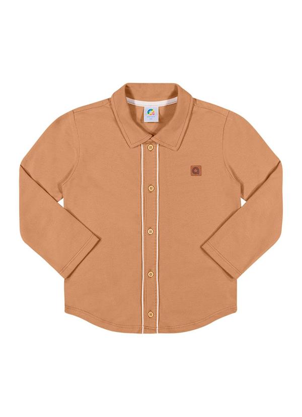 Alenice - Camisa Piquet Botões Menino Marrom