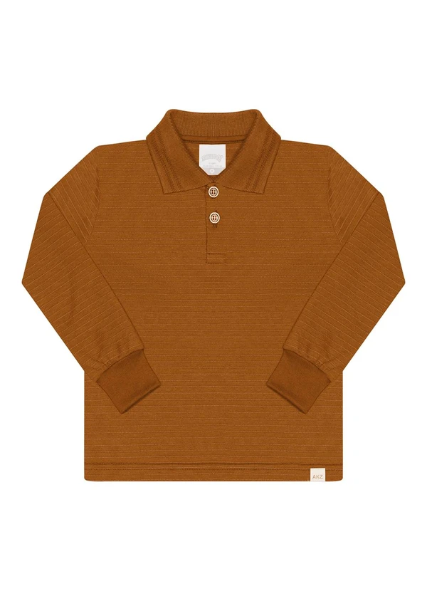 Alakazoo - Camisa Polo em Malha Texturizada Laranja 3