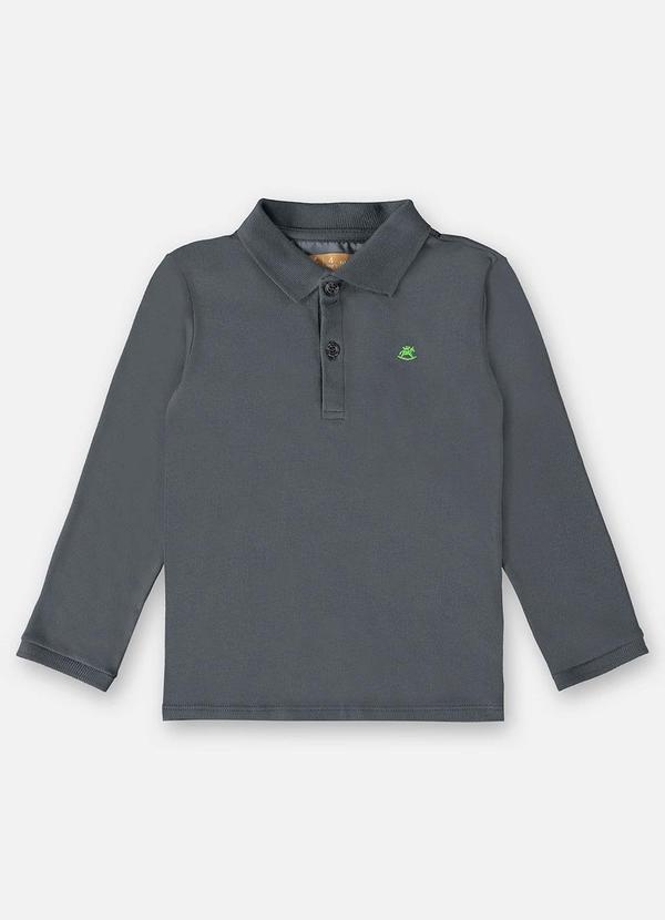 Up Baby - Camisa Polo em Suedine Infantil Cinza