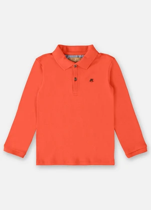 Up Baby - Camisa Polo em Suedine Infantil Laranja - UP BABY