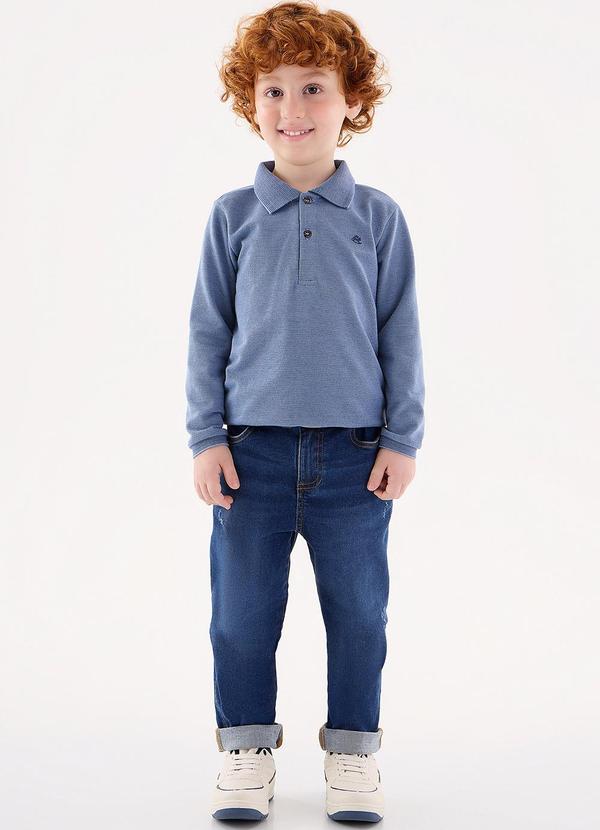 Up Baby - Camisa Polo Infantil Menino Azul 2