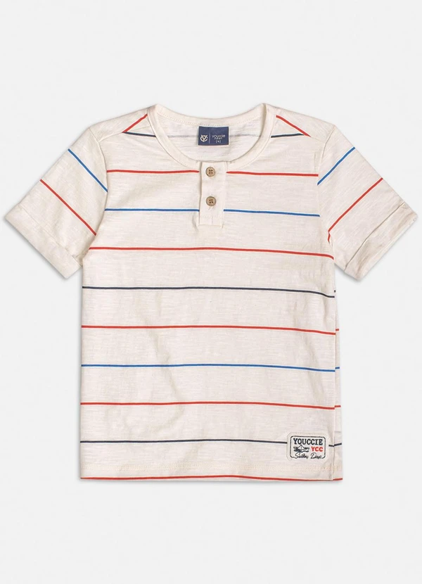 Youccie - Camisa Polo Listrada Off White 4