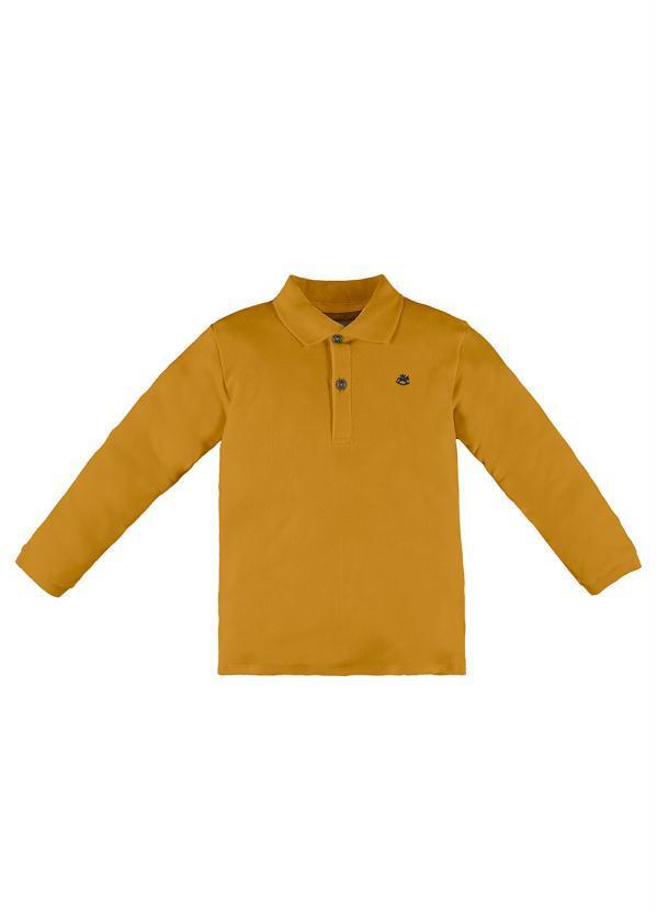 Up Baby - Camisa Polo Menino em Suedine Amarelo