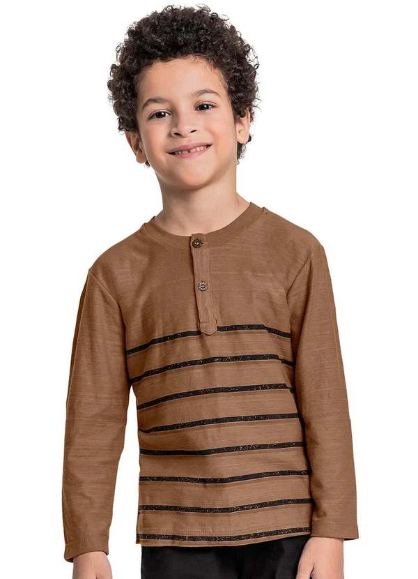 Quimby - Camisa Portuguesa Menino Marrom 1