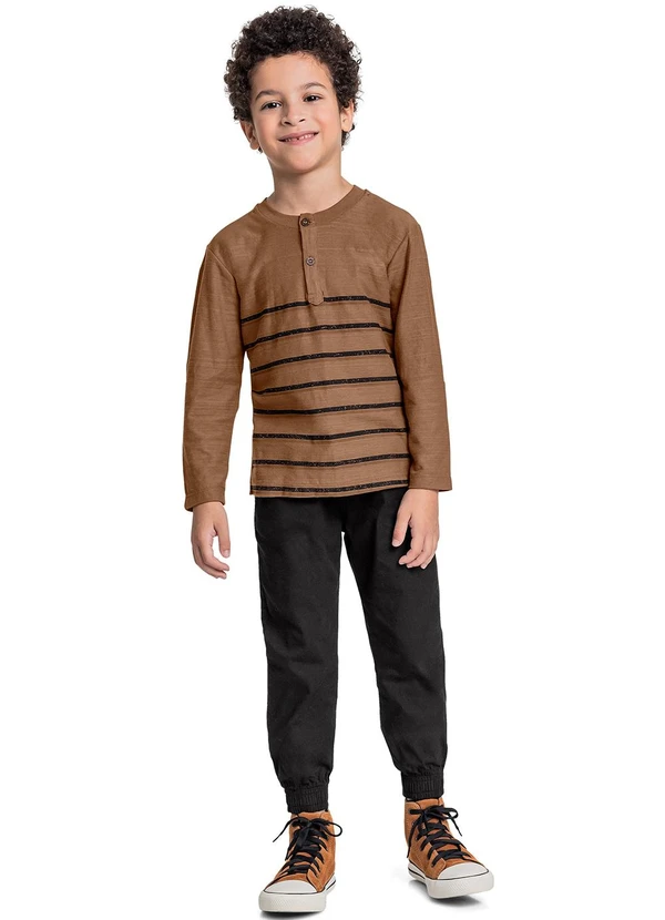 Quimby - Camisa Portuguesa Menino Marrom 2