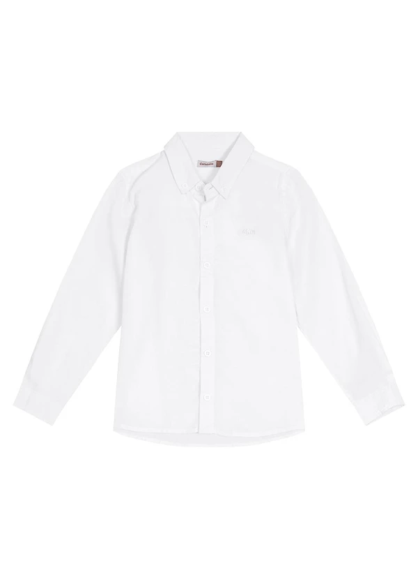 Carinhoso - Camisa Slim Maquinetado Menino Branco