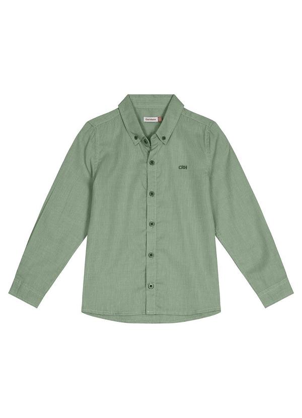 Carinhoso - Camisa Slim Maquinetado Menino Verde