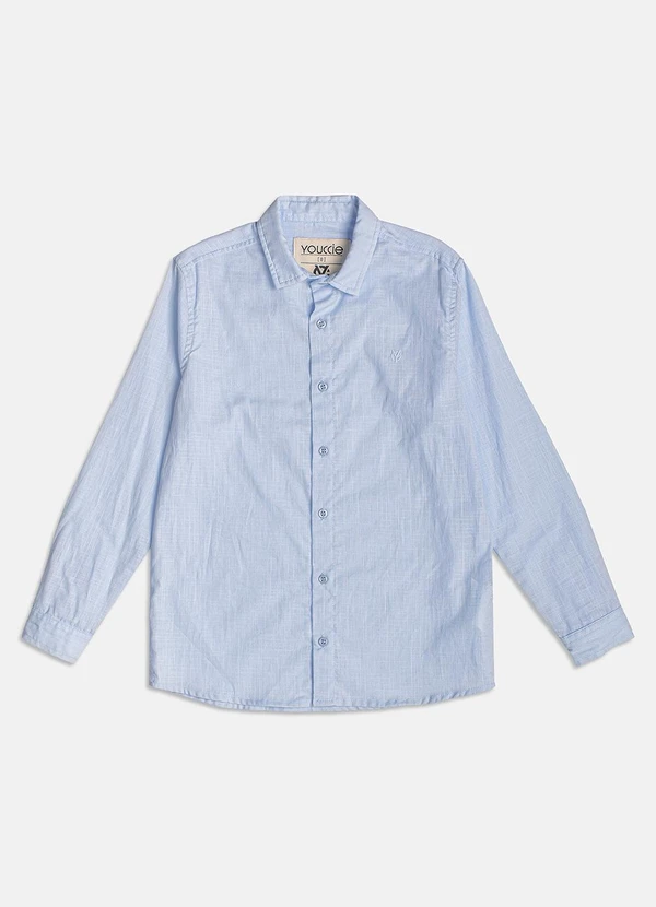 Youccie - Camisa Social Azul com Bordado Azul 6