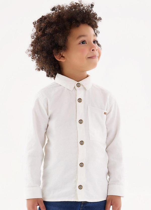 Up Baby - Camisa Social Infantil Menino Off White