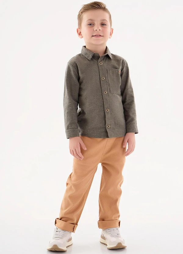 Up Baby - Camisa Social Infantil Menino Verde 2