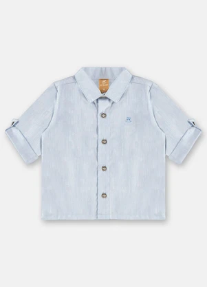 Up Baby - Camisa Social Manga Longa Bebê Menino Azul - UP BABY